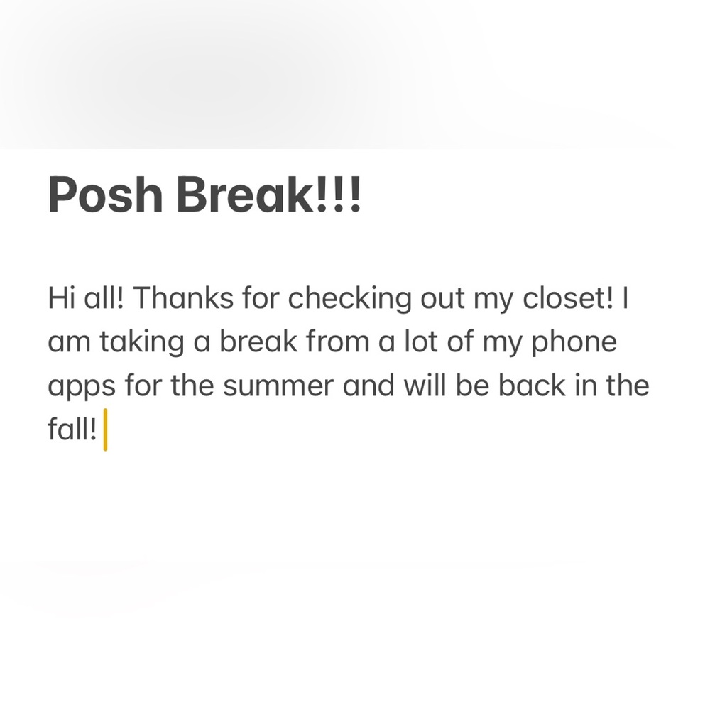 Posh on pause